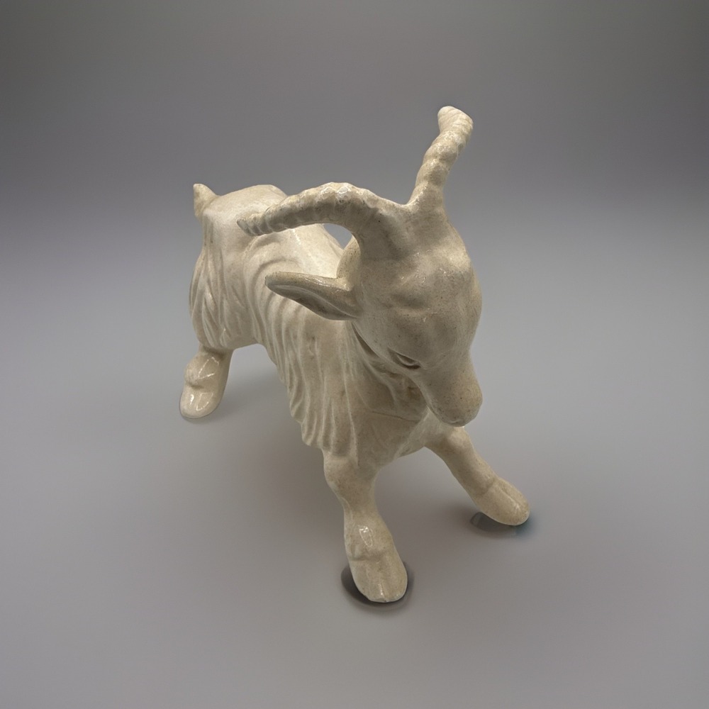 Neat Vintage Ceramic Billy Goat Ram Animal Figurine Porcelain 7x6"
